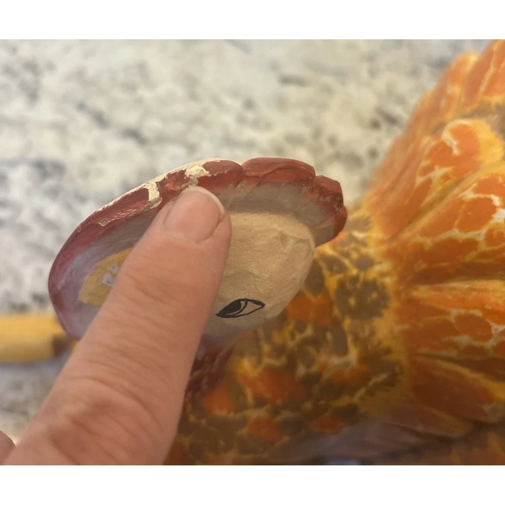 Articulated‎ Pier 1 Folk Art Wood Turkey Figure Thanksgiving Jointed Self Sitter